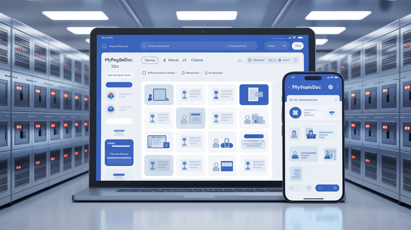 Interface MyPeopleDoc sur écran et mobile