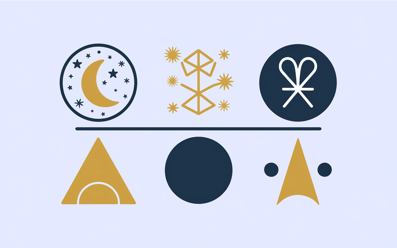 Illustration épurée du concept de branding astral.