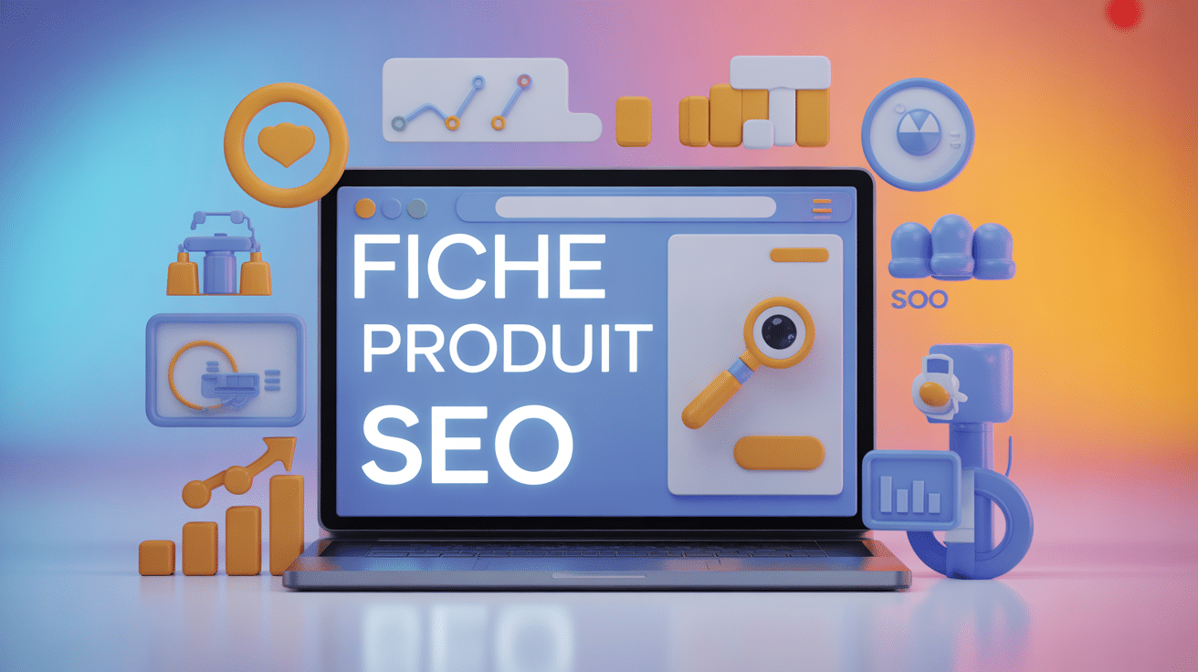 Scene moderne de fiche produit SEO