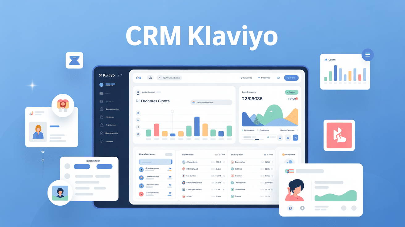 Interface CRM Klaviyo avec graphiques