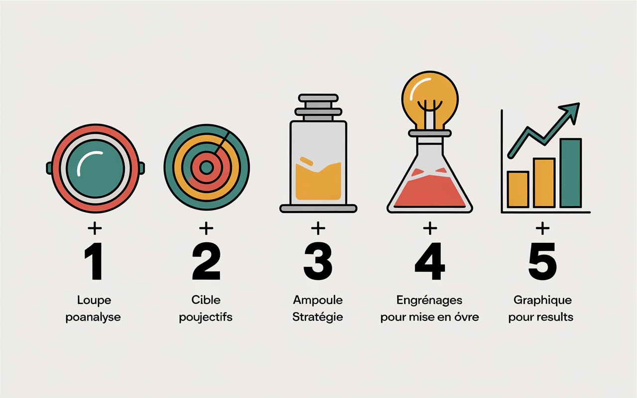 Infographie des étapes démarche marketing