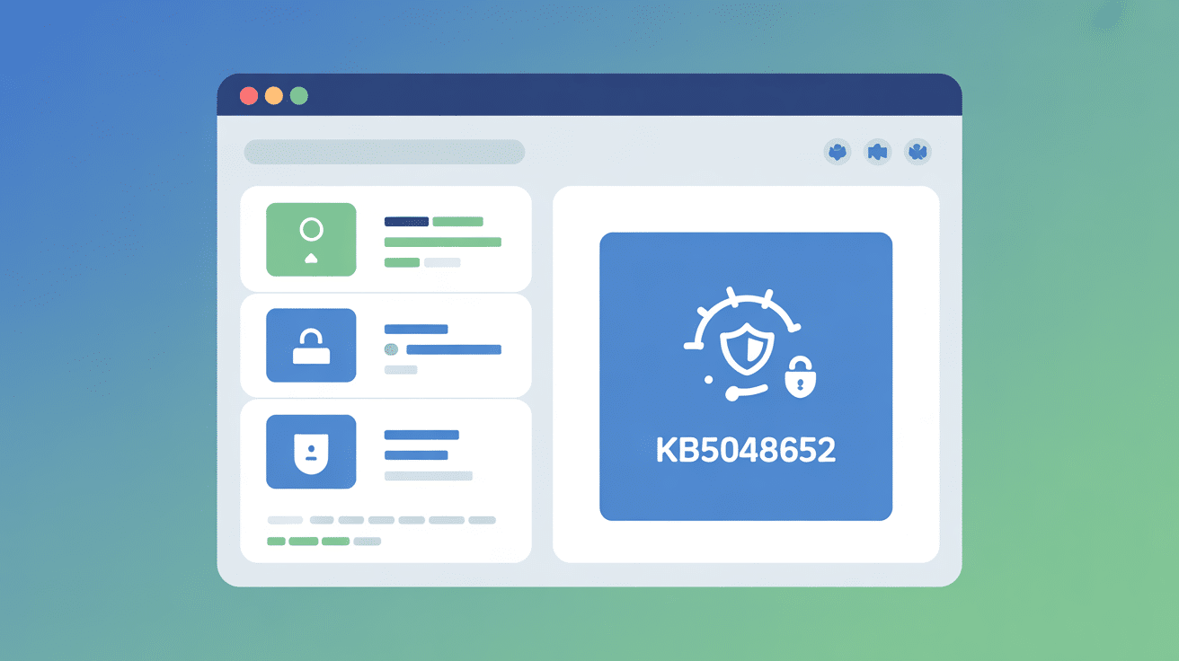 Écran d'ordinateur affichant kb5048652