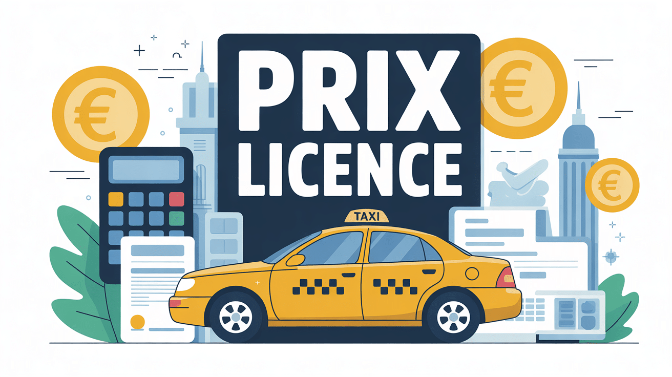 Illustration moderne licence taxi prix