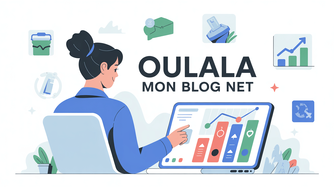 Illustration Oulala mon blog net avec graphiques financiers