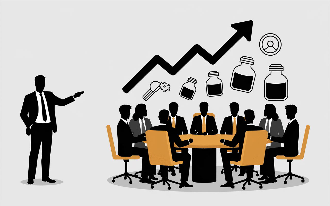 Entrepreneur solitaire et groupe collaborant, symboles de croissance