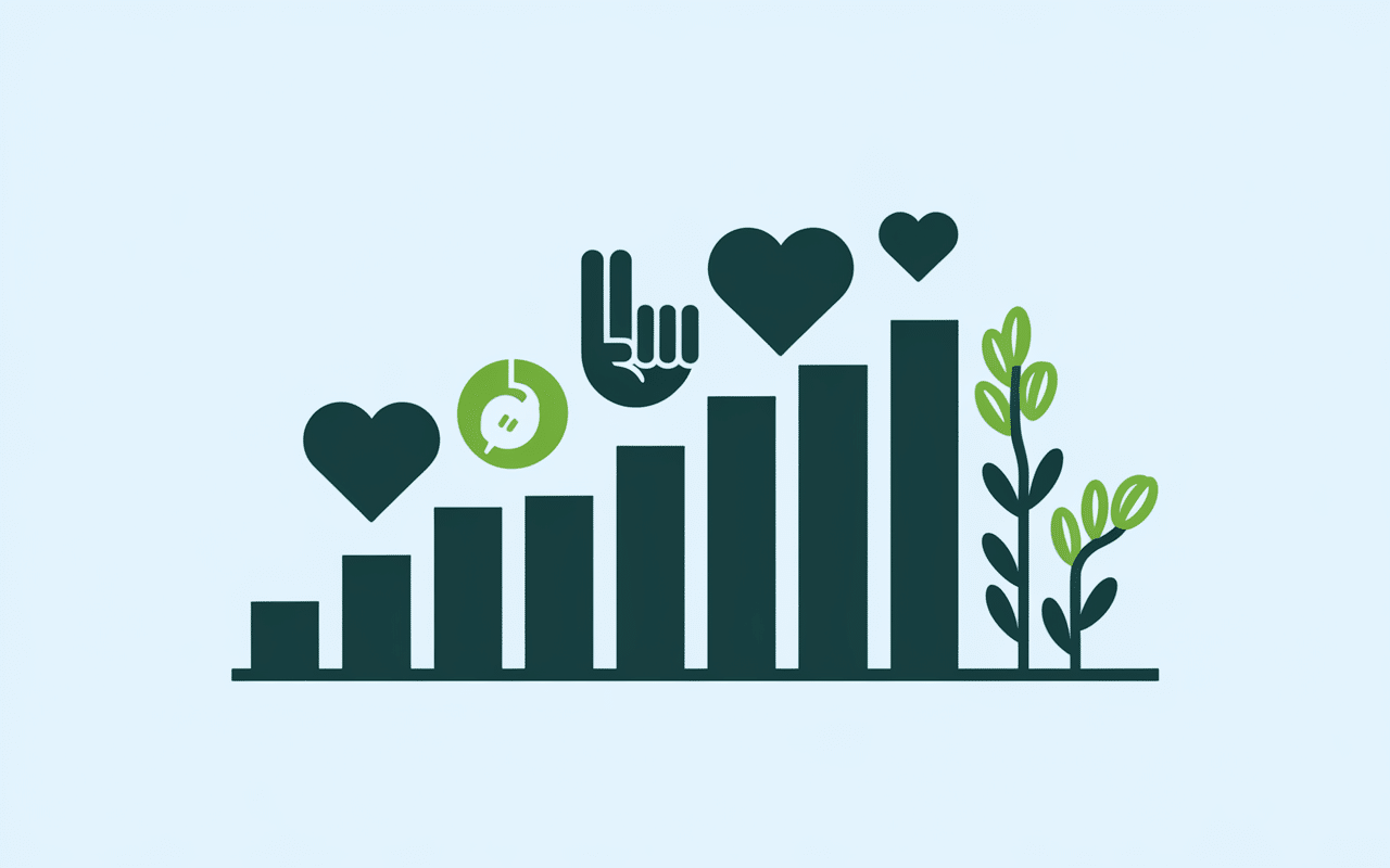 Graphique croissance et fidélité du consumer impact marketing