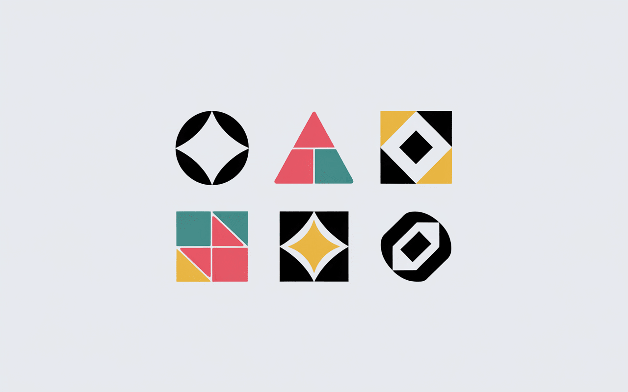 logo des marques, formes géométriques création graphique