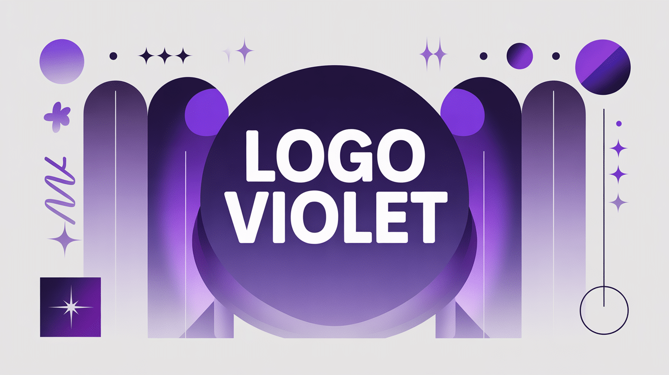 Illustration logo violet moderne formes géométriques