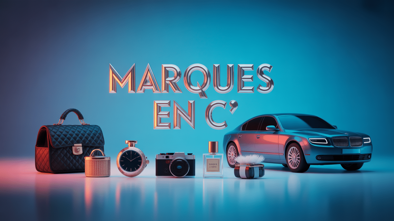 Objets luxe et tech avec titre marque en c