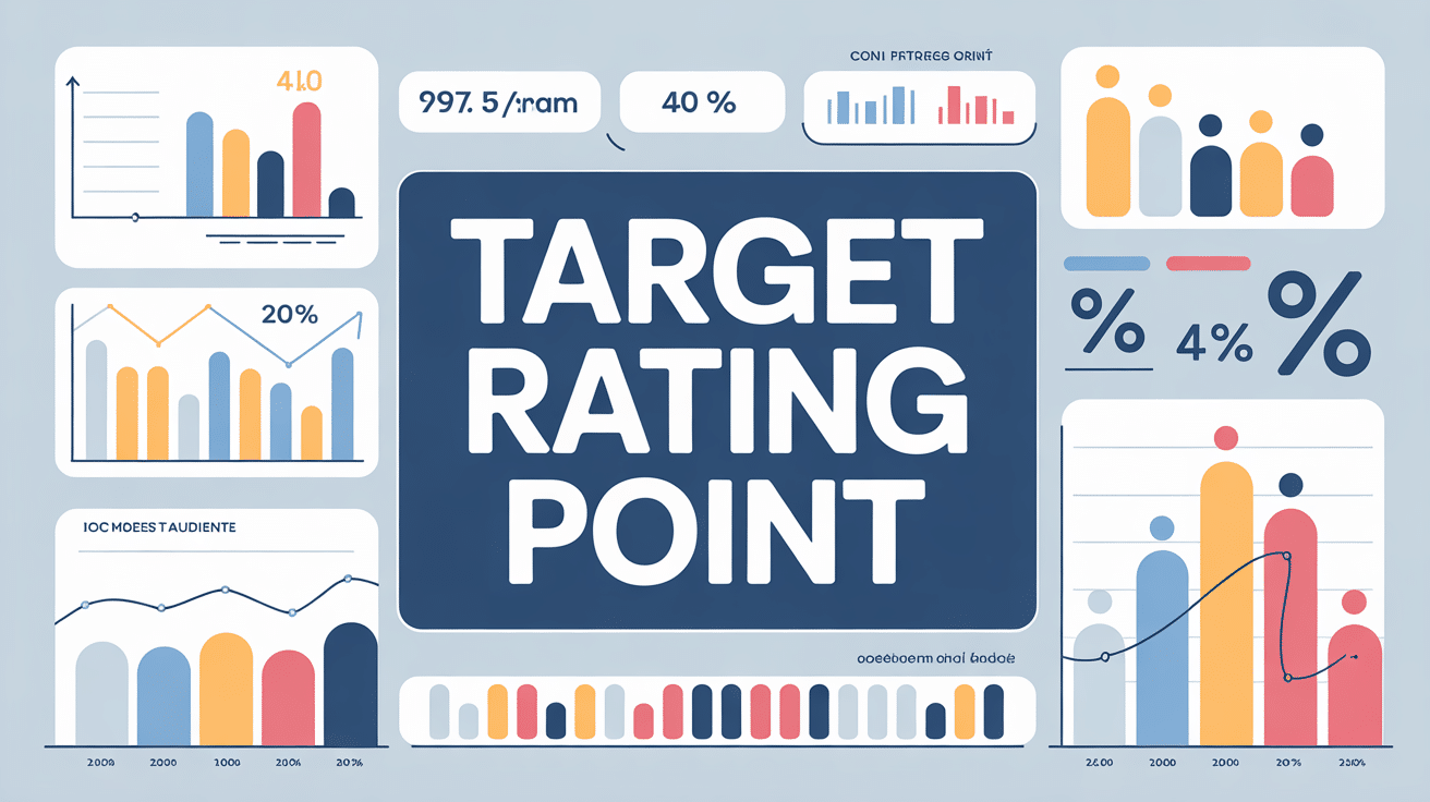 Infographie target rating point avec graphiques et statistiques