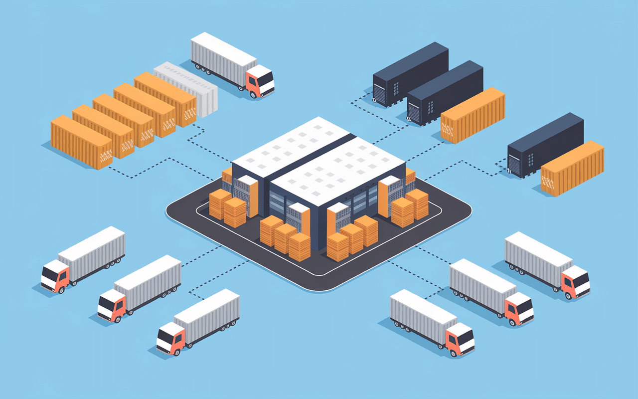 Schéma flux central distribution center