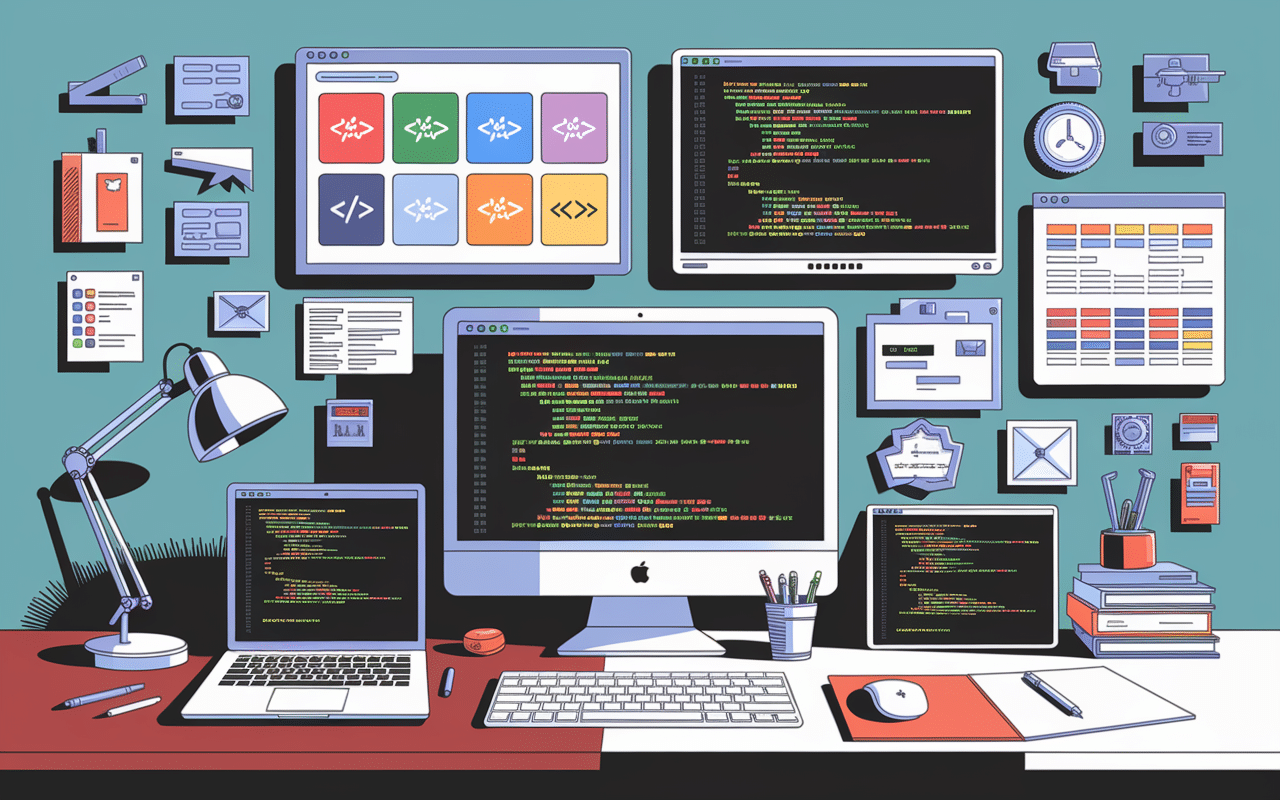 Workspace développeur computer science 2 avec code et diagrammes