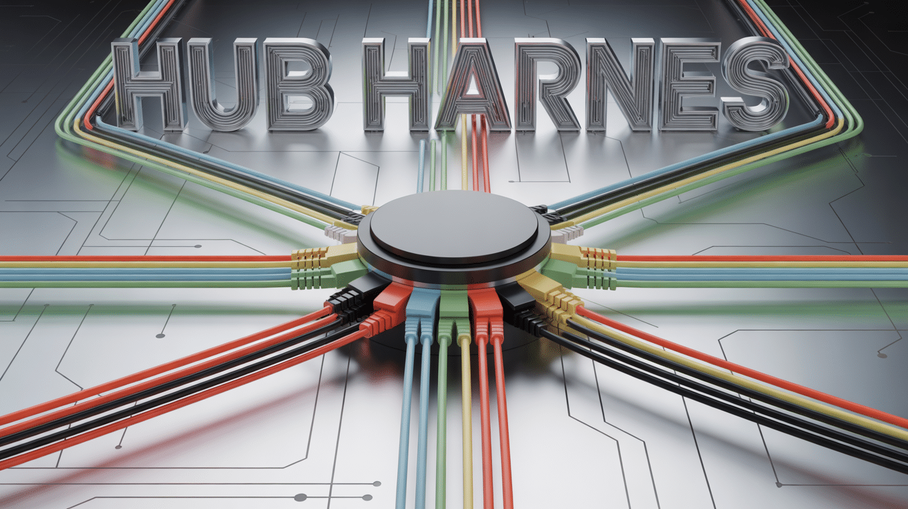 hub harnes connecté câbles réseau industriel