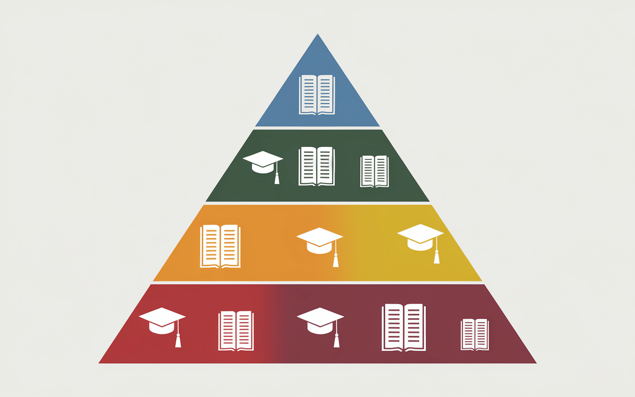 Pyramide métiers en s et niveaux d études