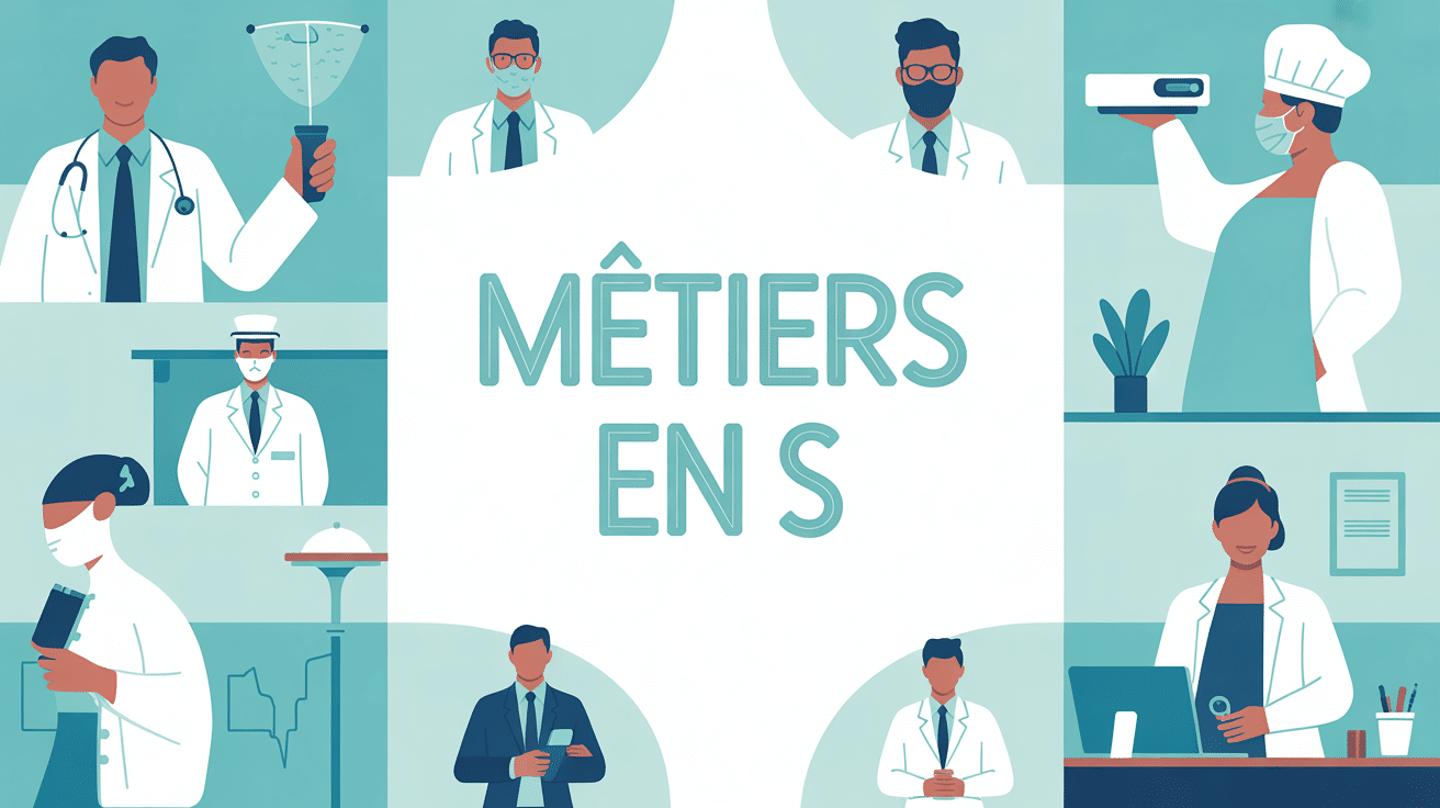 Mosaïque métiers en s secteurs médical industrie service