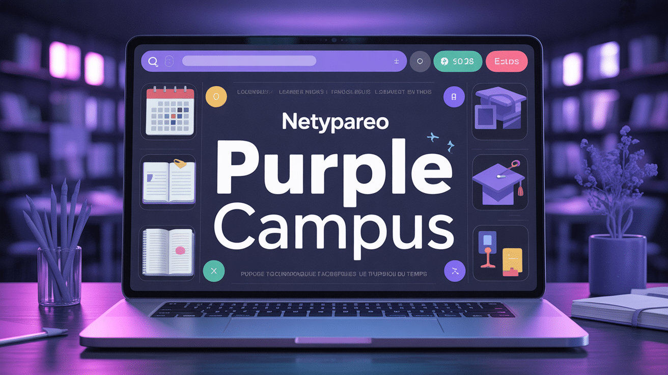 Dashboard netyparéo purple campus avec calendrier et notes