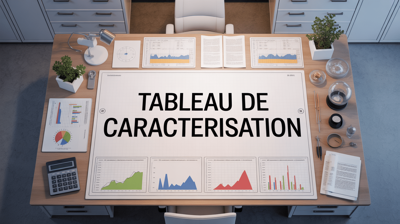 bureau moderne avec tableau de caractérisation