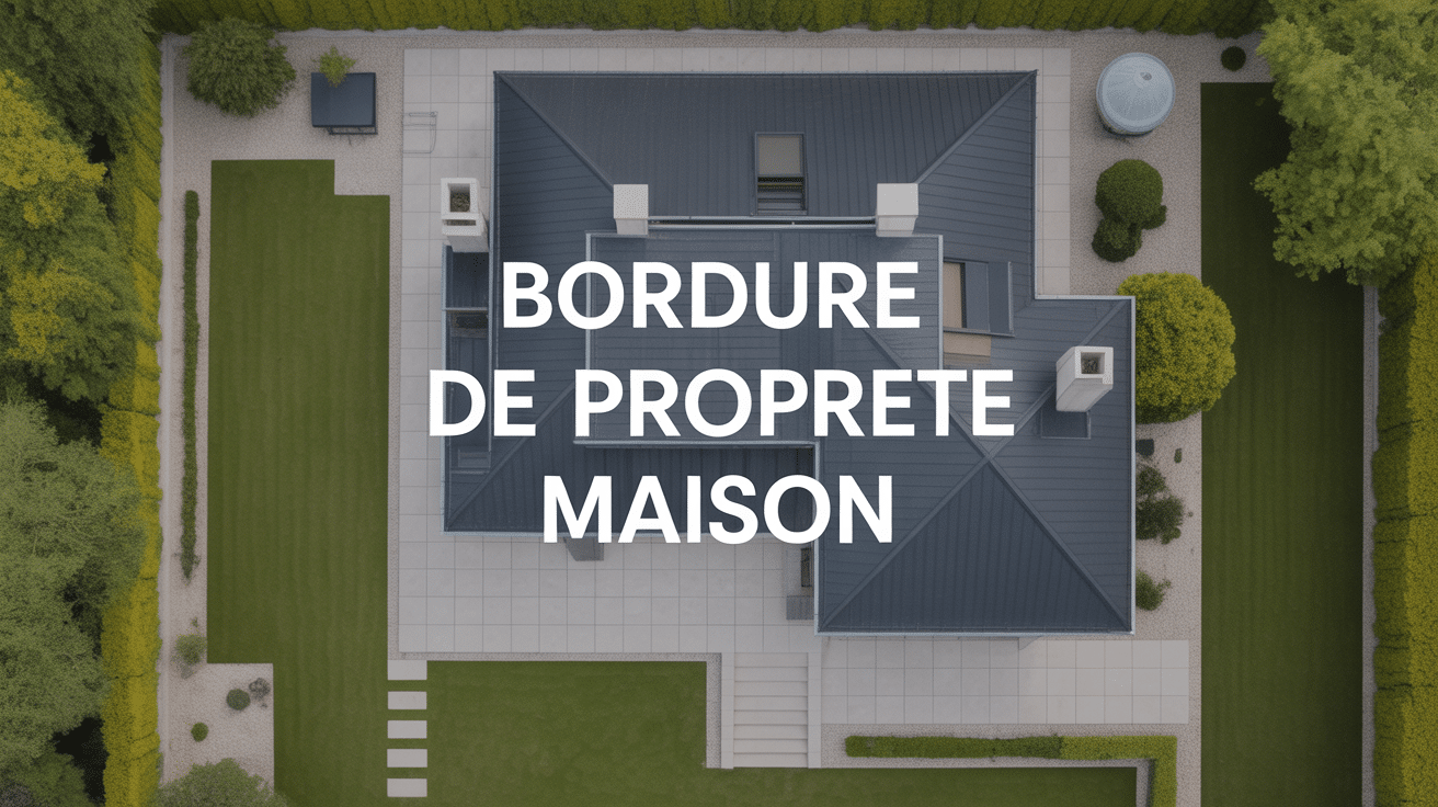 vue aérienne bordure de propreté maison moderne gravier jardin