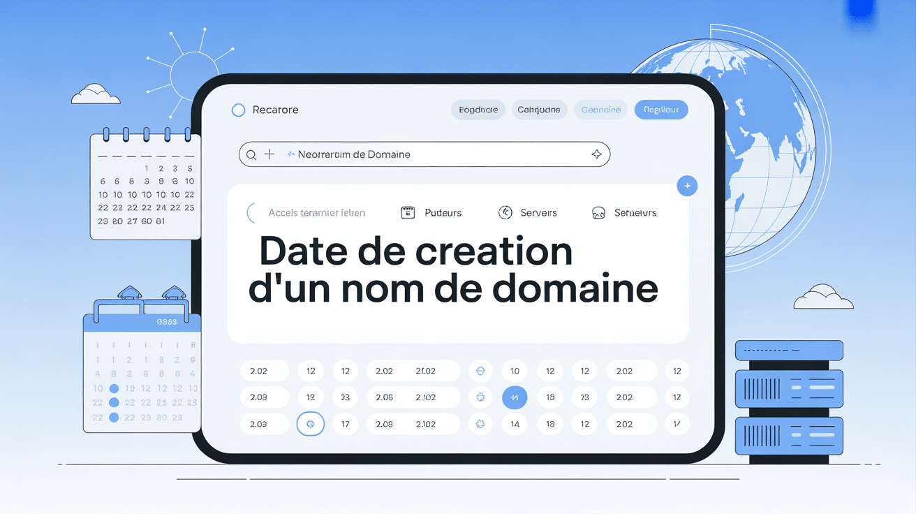 Interface recherche comment connaitre la date de création d'un nom de domaine