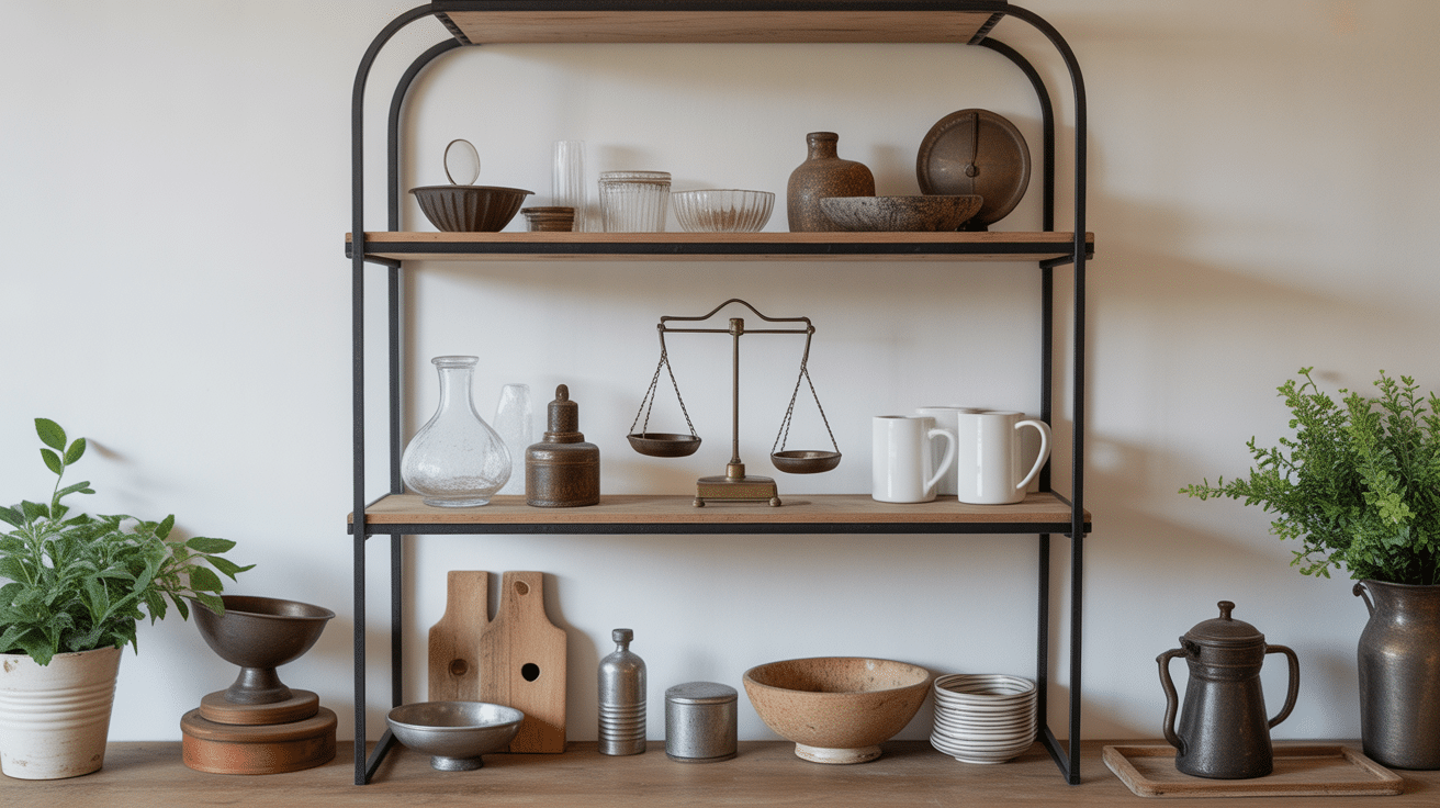 Décor objets rétro cuisine style industriel vintage