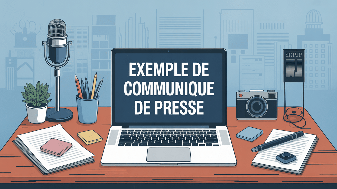 exemple de communiqué de presse sur bureau média moderne
