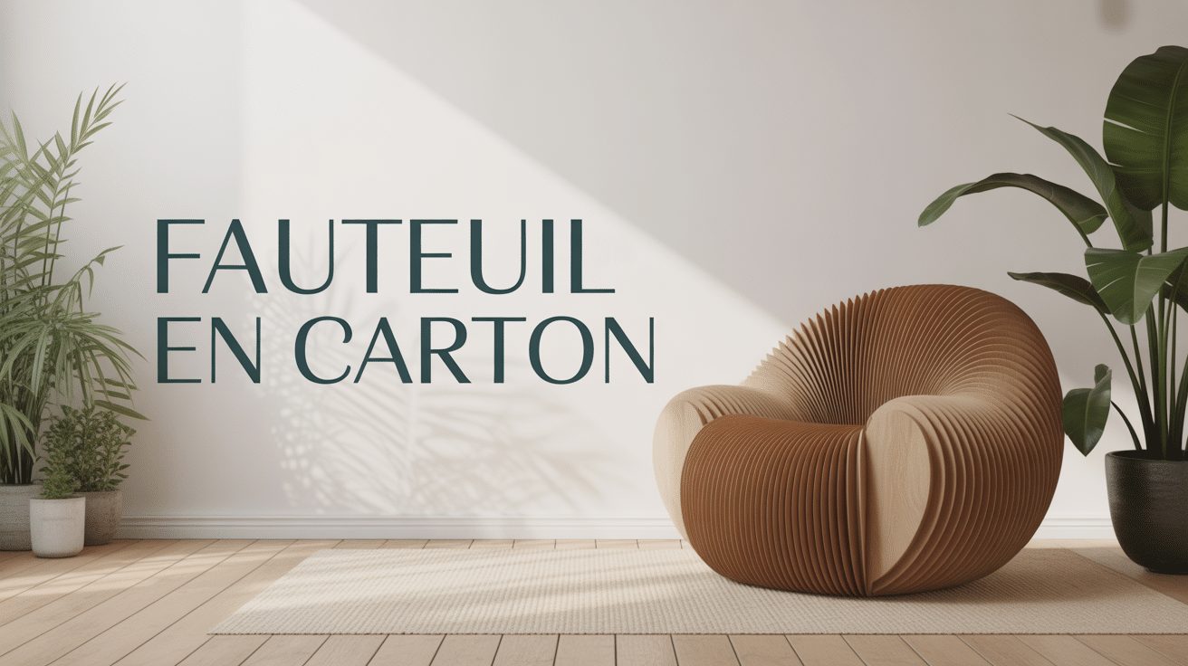Fauteuil en carton moderne dans un salon minimaliste