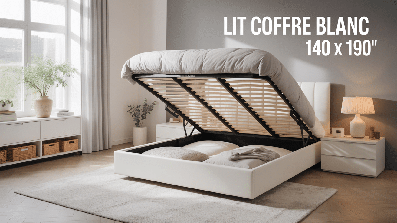 lit coffre blanc 140 x 190 chambre minimaliste scandinave