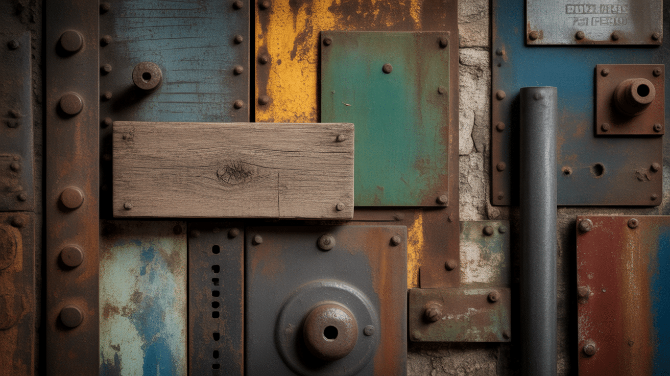 Matériaux bruts cuisine style industriel vintage