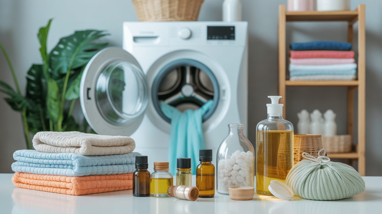 Buanderie moderne linge parfumé produits naturels