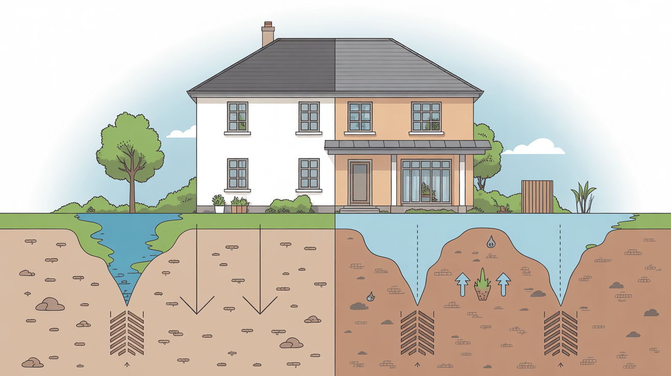 coupe transversale bordure de propreté maison protections fondations