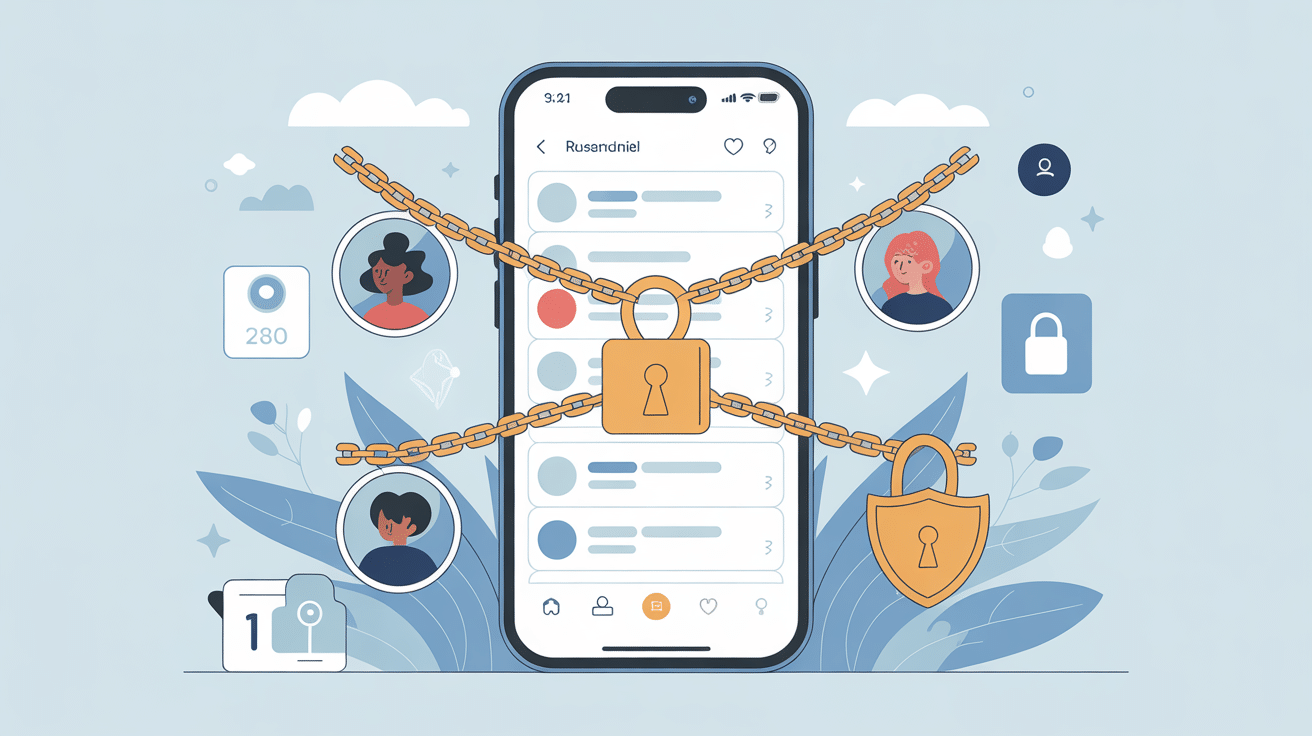 Confidentialité pp insta en grand avec cadenas