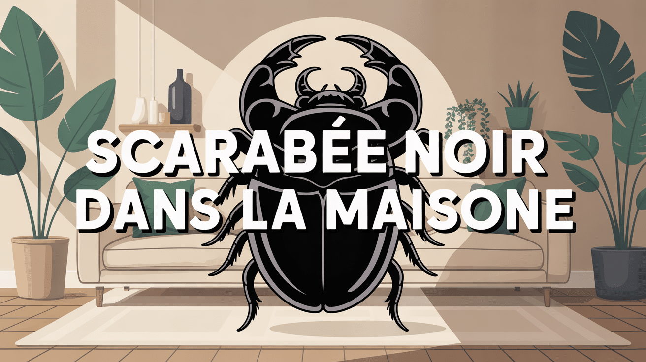 Scarabée noir dans la maison au centre d'un salon moderne