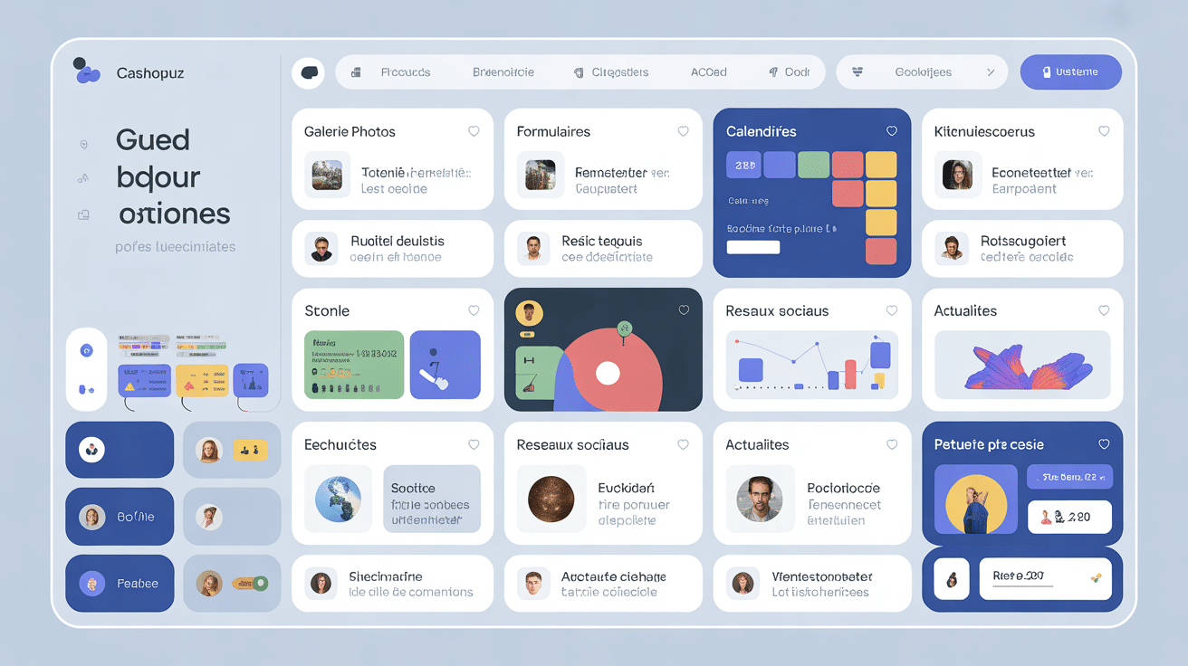 Dashboard Simplyweb modules fonctionnels