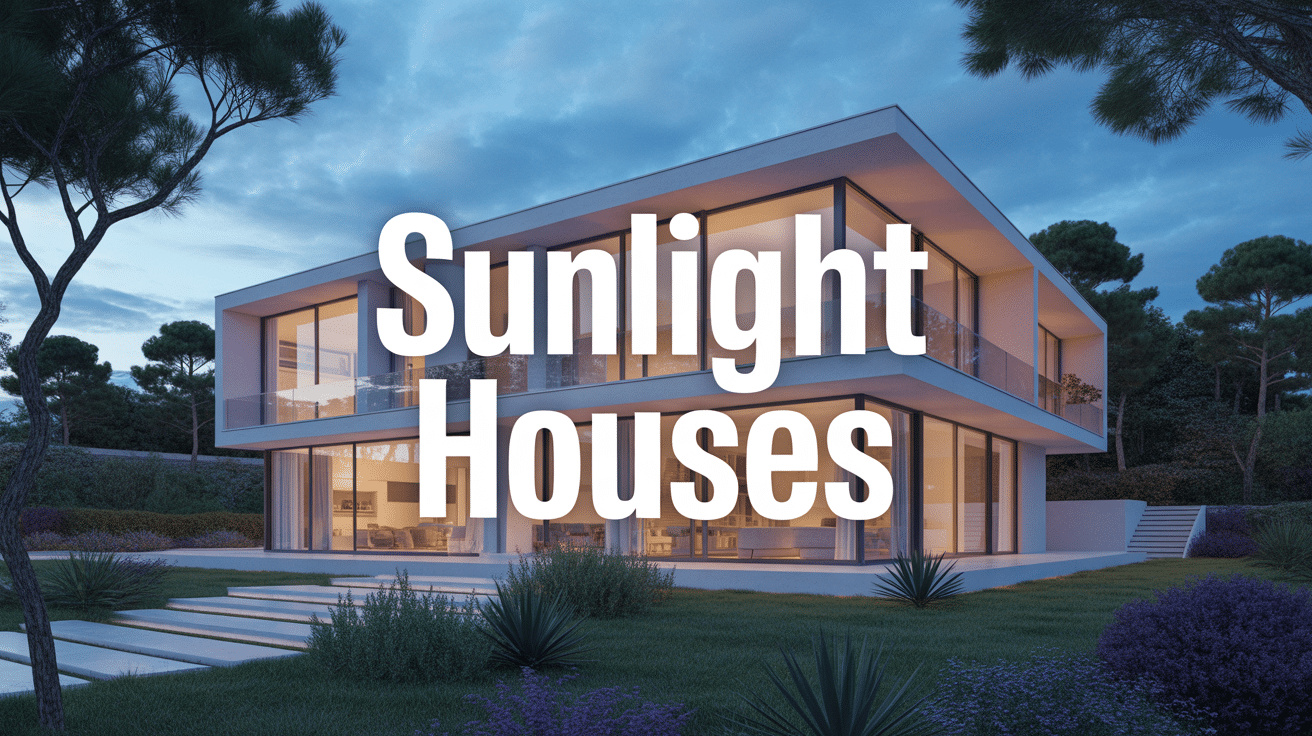 Façade de sunlight house moderne exposée au soleil