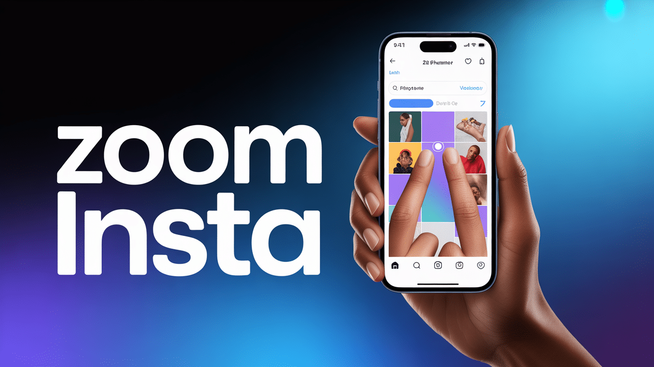 Zoom Insta sur photo smartphone geste pincement