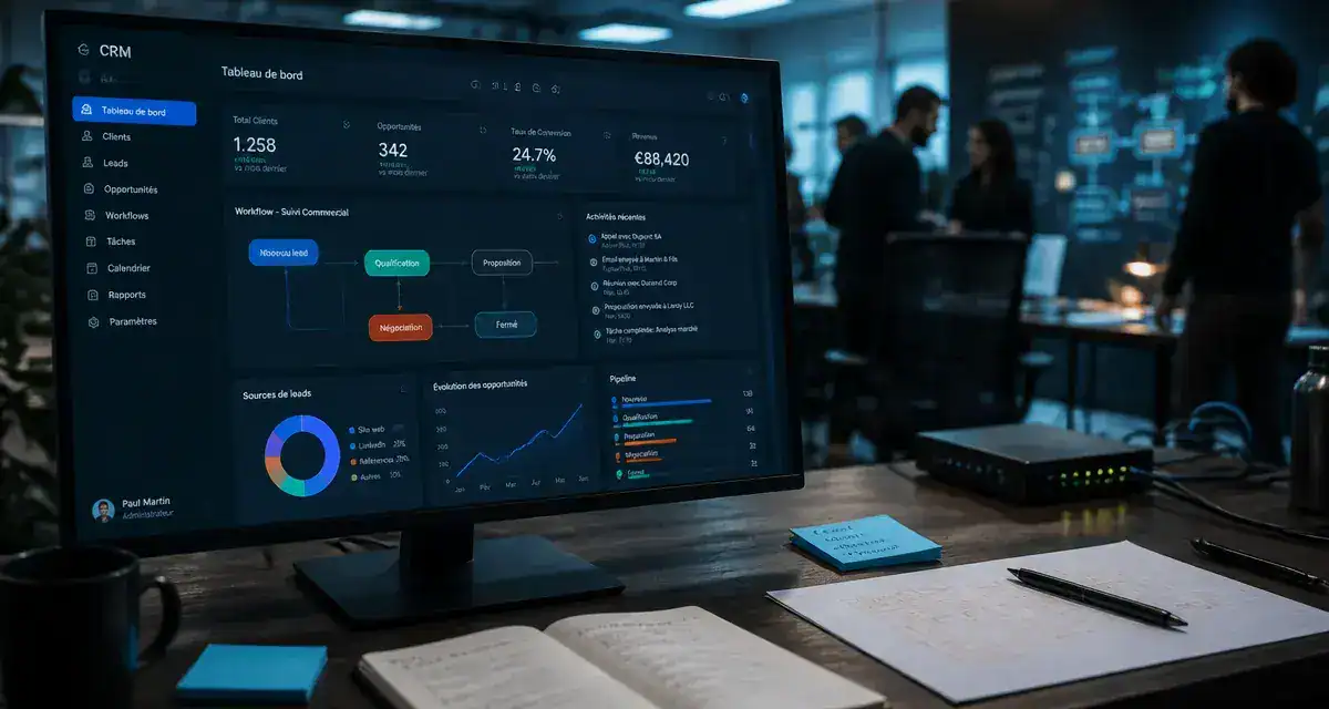 CRM sur mesure : workflows et tableaux de bord à l’écran