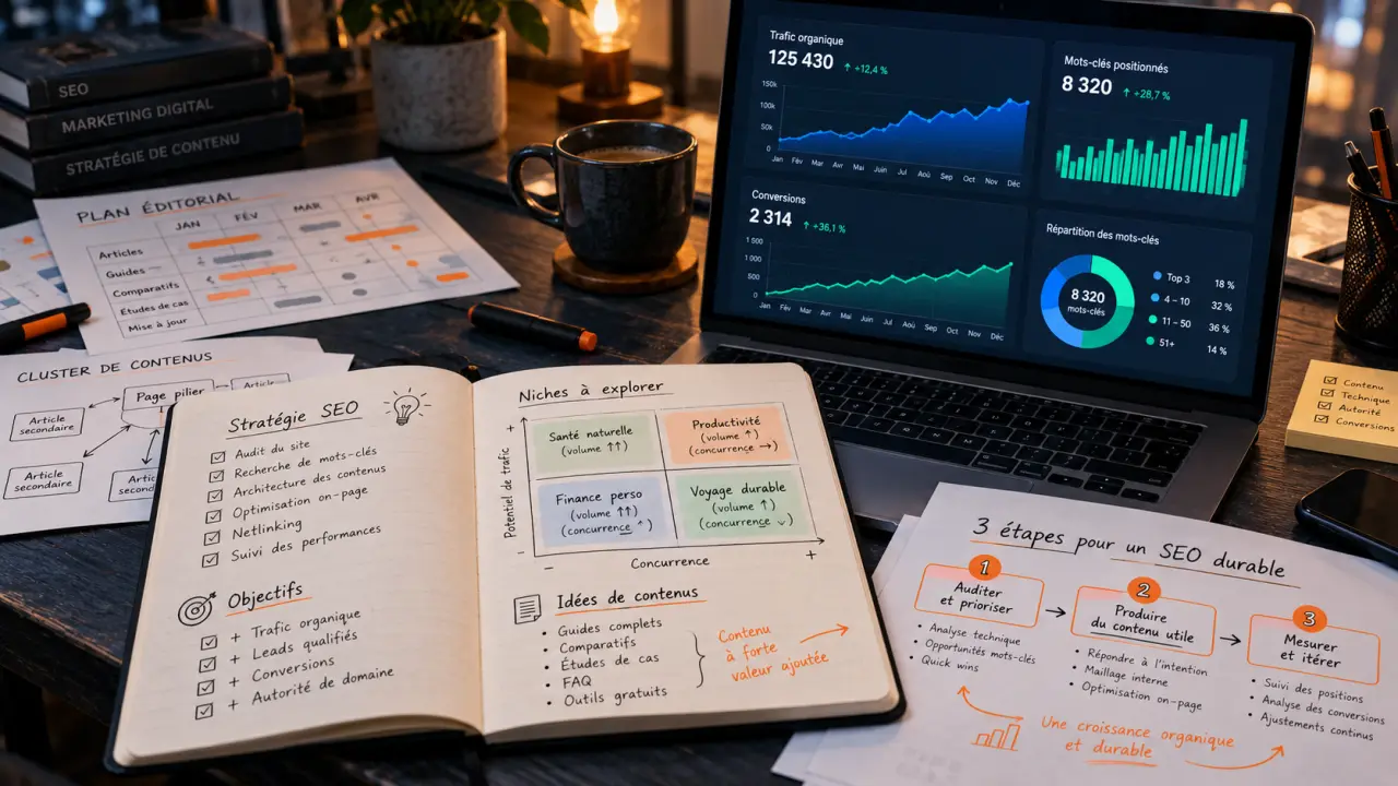 Audience Mastery SEO affiliation : plan et suivi SEO sur écran