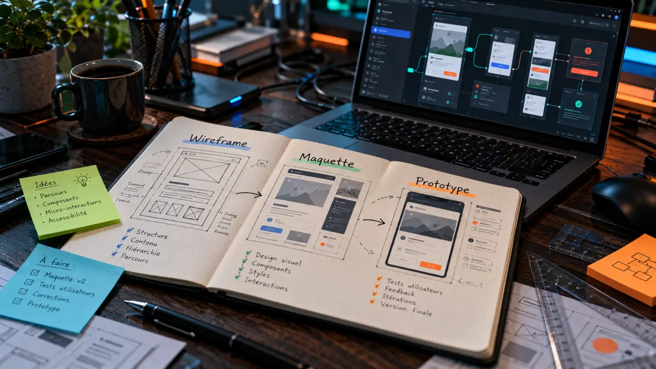 outil maquettage : wireframe, maquette, prototype interactif